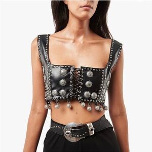 Seta Eclair vest studded festival top